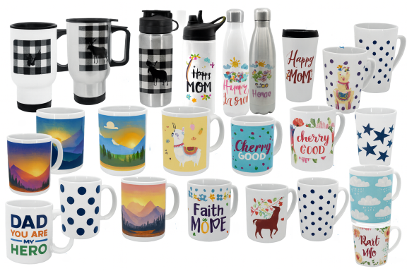 Printed Mugs and Drinkwear.